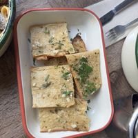 garlic bread  at Aujourd'hui Demain Cafe in Paris
