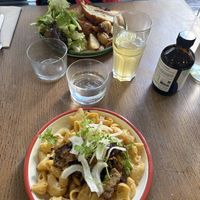 Mac and cheese  at Aujourd'hui Demain Cafe in Paris