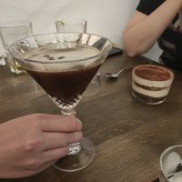Espresso martini and a fantastic tiramisù at Aujourd'hui Demain Cafe in Paris