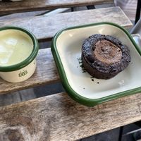 Chocholate cake  at Aujourd'hui Demain Cafe in Paris