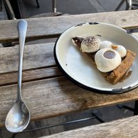 Snicker cake  at Aujourd'hui Demain Cafe in Paris