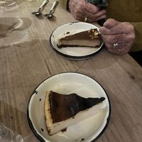 Basque cheesecake and cheesecake noisette chocolat   at Aujourd'hui Demain Cafe in Paris