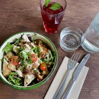   at Aujourd'hui Demain Cafe in Paris