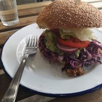 Burger at Aujourd'hui Demain Cafe in Paris