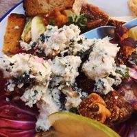 So many cheese for this salad! at Aujourd'hui Demain Cafe in Paris