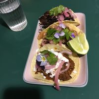 Trio tacos at Aujourd'hui Demain Cafe in Paris