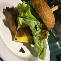 BLT burger at Aujourd'hui Demain Cafe in Paris
