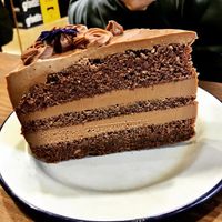Chocolate cake  at Aujourd'hui Demain Cafe in Paris