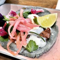 Seasonal bean taco  at Aujourd'hui Demain Cafe in Paris