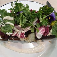 The mushroom toast at Aujourd'hui Demain Cafe in Paris