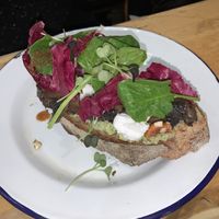 Portobello toast at Aujourd'hui Demain Cafe in Paris