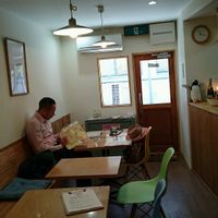 inside the restaurant at Healthy Penguin Cafe in Matsumoto
