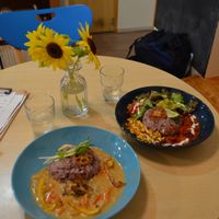 Nice table at Healthy Penguin Cafe in Matsumoto