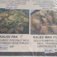 Picture of vegan option in the menu at Cafe Toui & Homestay in Luang Prabang