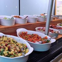 The food offering is so large, it's hard to fit everything onto one plate! Best vegan food I've had in a long time! at Sattgrün in Dusseldorf