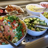 Buffet - salad section at Sattgrün in Dusseldorf