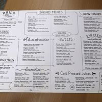 Menu at Bananas Veggie & Raw Cuisine in Novi Sad