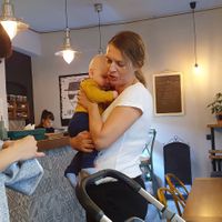 Trainee vegan in my wife's arms? at Bananas Veggie & Raw Cuisine in Novi Sad
