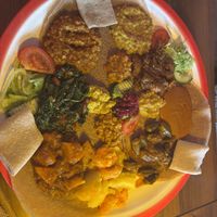 Vegan selectionn  at Gezana Eritrean Restaurant in Eindhoven