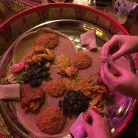 Vegan platter at Gezana Eritrean Restaurant in Eindhoven