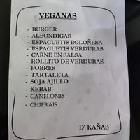 Tapas veganas (febrero 2025) at Bar D'Kañas in Granada