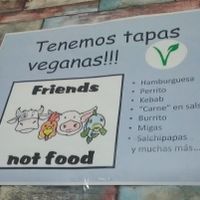 The (incomplete) offer of vegan tapas. at Bar D'Kañas in Granada