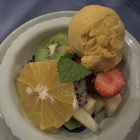 Fruit salad and sorbet  at Blue Elephant in St Julians