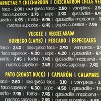 menu at Ixtaco Taqueria in El Monte