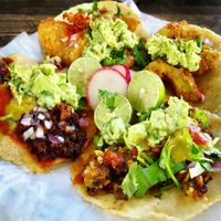 Vegan Tacos with added Guacamole  at Ixtaco Taqueria in El Monte