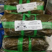 Veggie ham in banana leaves at World Foods Supermarket in San Diego