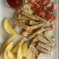 Gyro - was so dry. Could have benefited from a vegan tzatziki, hummus or some of the aubergine dip   at V+ S Corner in Kefalonia