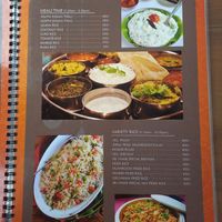 One page of the Menu at Sri Vihar in Colombo