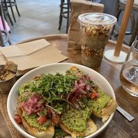 Delicious avocado toast   at Fox & Fig in Savannah