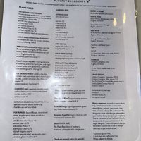 Menu options   at Fox & Fig in Savannah