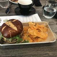 Fox burger and voodoo chips at Fox & Fig in Savannah