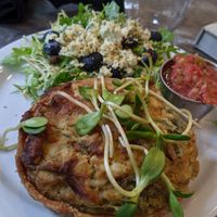 Tofu scramble quiche plate at Fox & Fig in Savannah