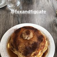 Oat Pancakes and Chia porridge  at Fox & Fig in Savannah