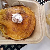 Pancakes and vegan butter at Fox & Fig in Savannah