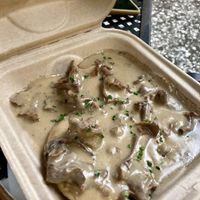 Biscuits and mushroom gravy at Fox & Fig in Savannah