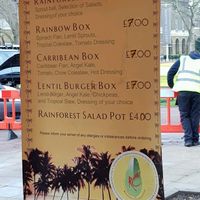 Menu at Rainforest Creations - Market Stall in South West London