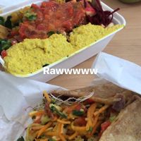 Caribbean roti and rainbow box at Rainforest Creations - Market Stall in South West London