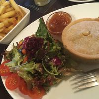 Aloo Gobi Pie with salad and chips at Blind Piper in Caherdaniel