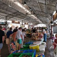 Inside the Provencal market in Antibes at Socca - Food Truck in Antibes
