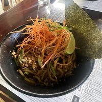 Drunken udon noodles with shiitake mushrooms   at Kuya Asian Pub in St Julians