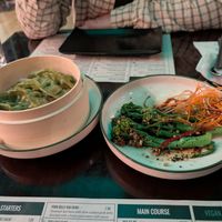 Vegetable Gyoza and Green Dragon Gai Lan at Kuya Asian Pub in St Julians