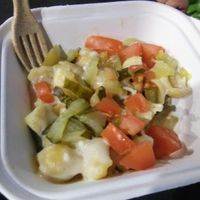 Build your own mac n cheese (topped here with tomatoes and pickles per the toddler's request) at Murray Hillbilly in Jacksonville