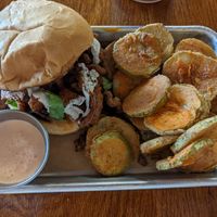 Ranch chikun and fries pickles. Dipping sauce was good! at Murray Hillbilly in Jacksonville