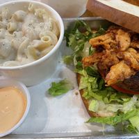 Vegan combo platter included burger, side and wings (next photo)  at Murray Hillbilly in Jacksonville