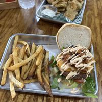 Get r done burger with fried pickles   at Murray Hillbilly in Jacksonville
