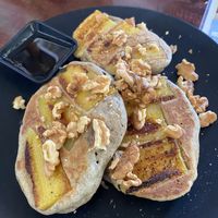 Buckwheat pancakes with banana, walnuts and maple syrup  at Aleena - Food Stall in Koh Lanta